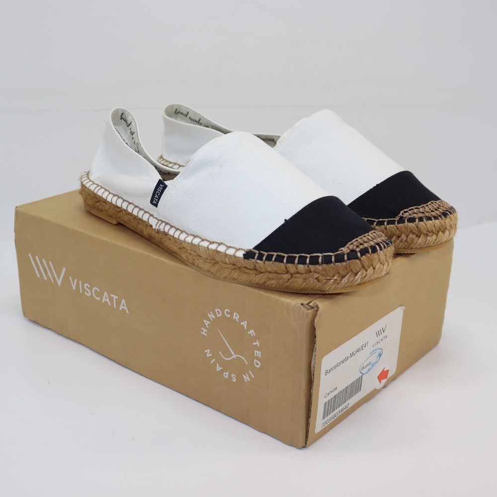 Viscata Barceloneta Espadrilles 41 White Women‎ Canvas Cap Toe Flats